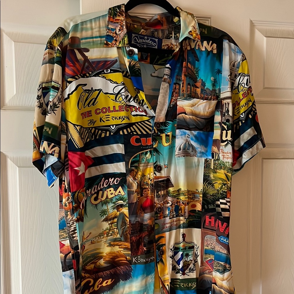 Verdadero Multicolor Cuba Graphic Men's Shirt